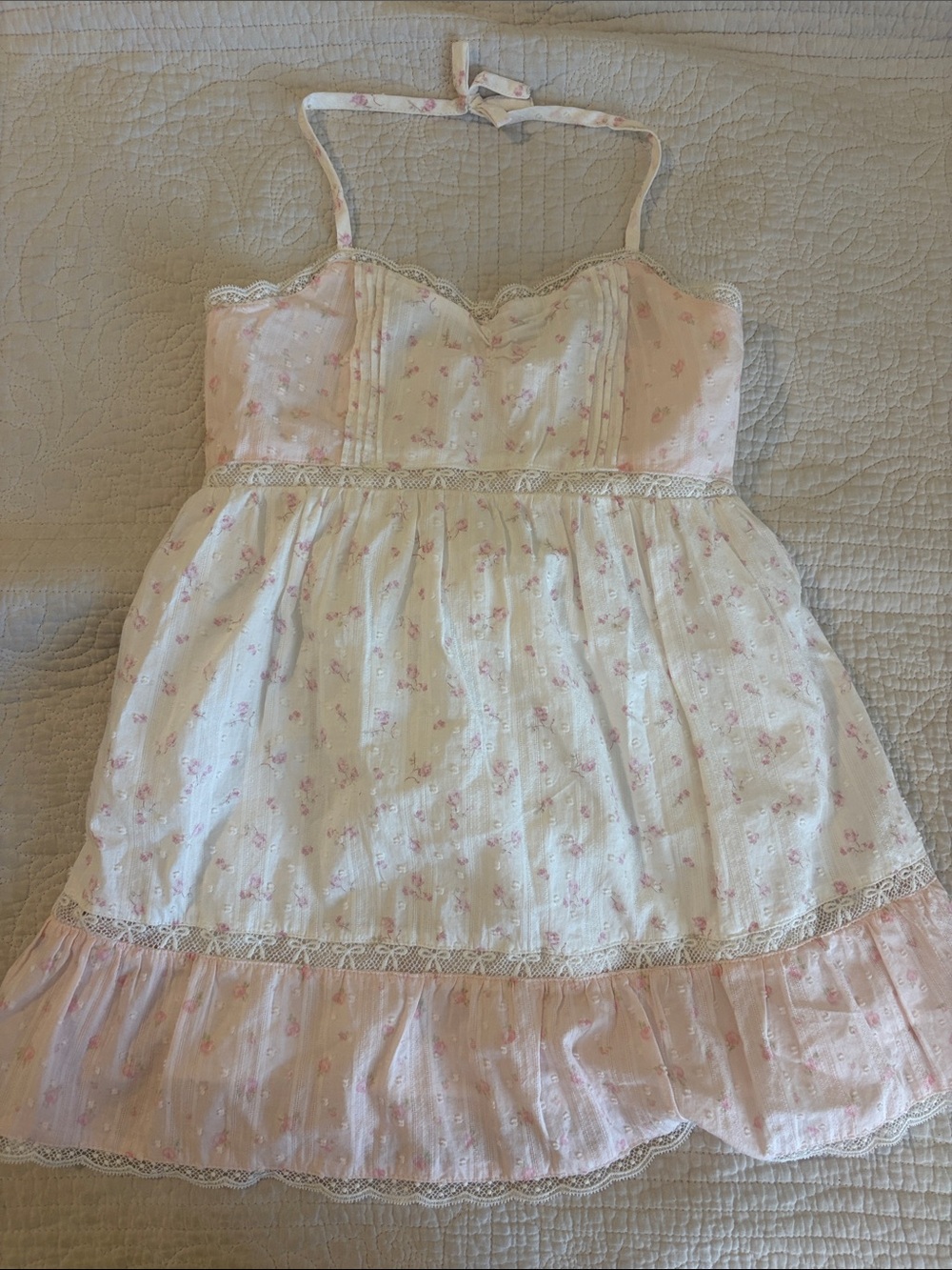 LoveShackFancy Girls Pink and White Floral Sundress